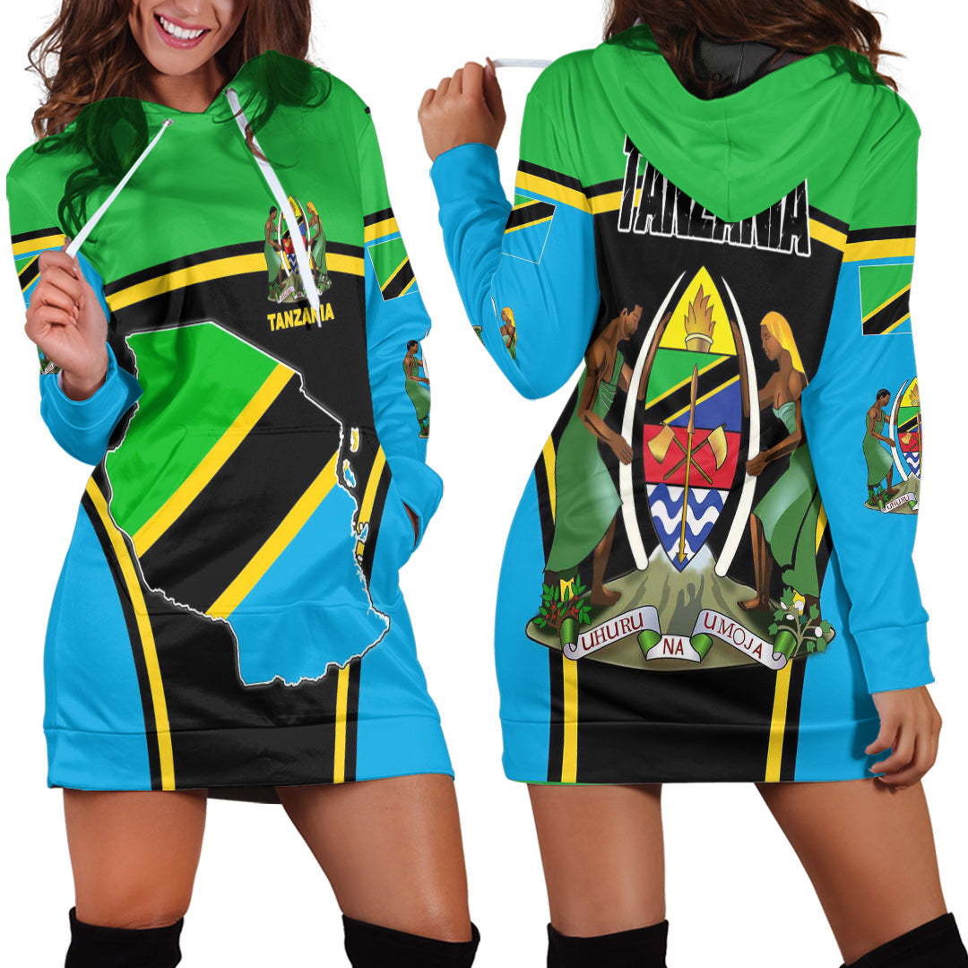 Clothing Tanzania Active Flag Hoodie Dress