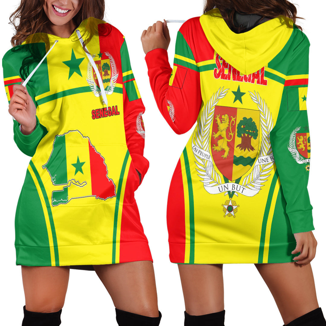 Clothing Senegal Active Flag Hoodie Dress