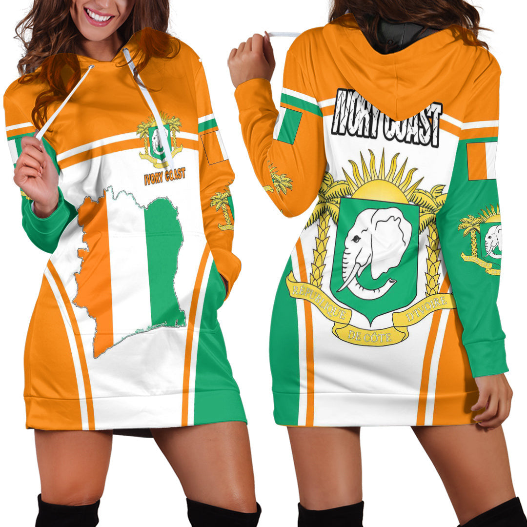 Clothing Ivory Coast Active Flag Hoodie Dress