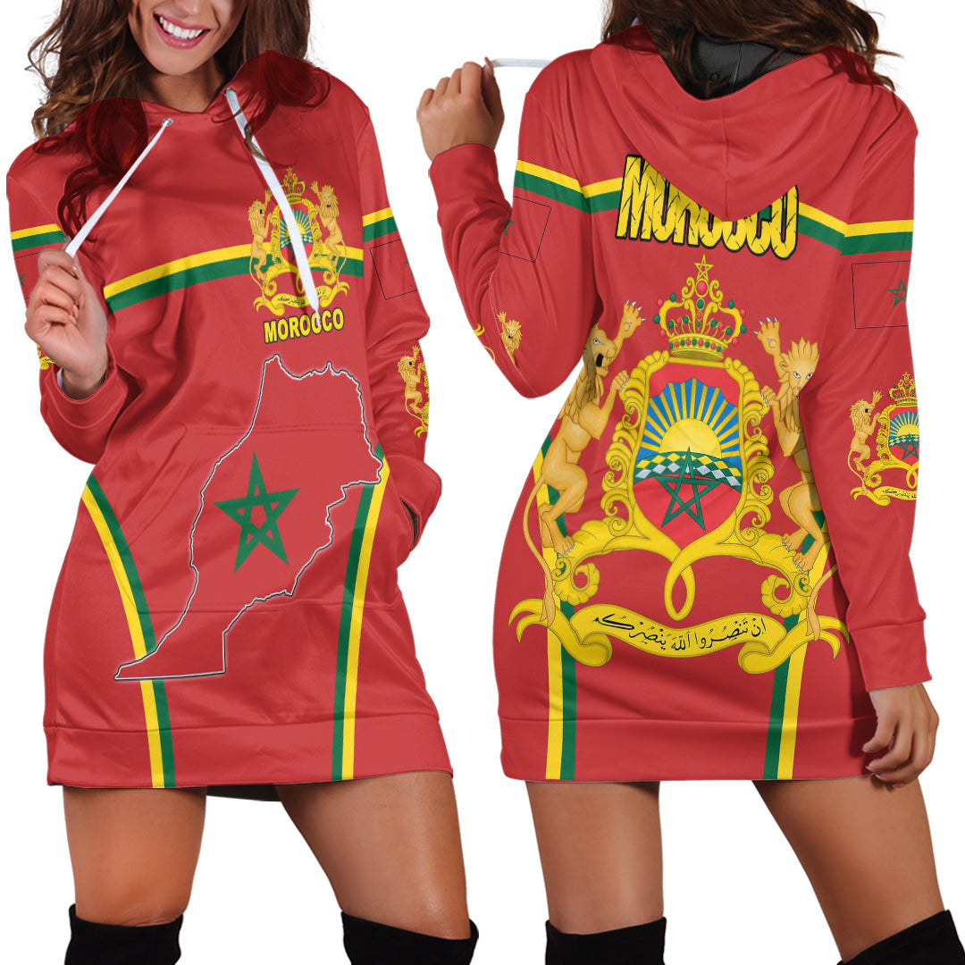 Clothing Morocco Active Flag Hoodie Dress