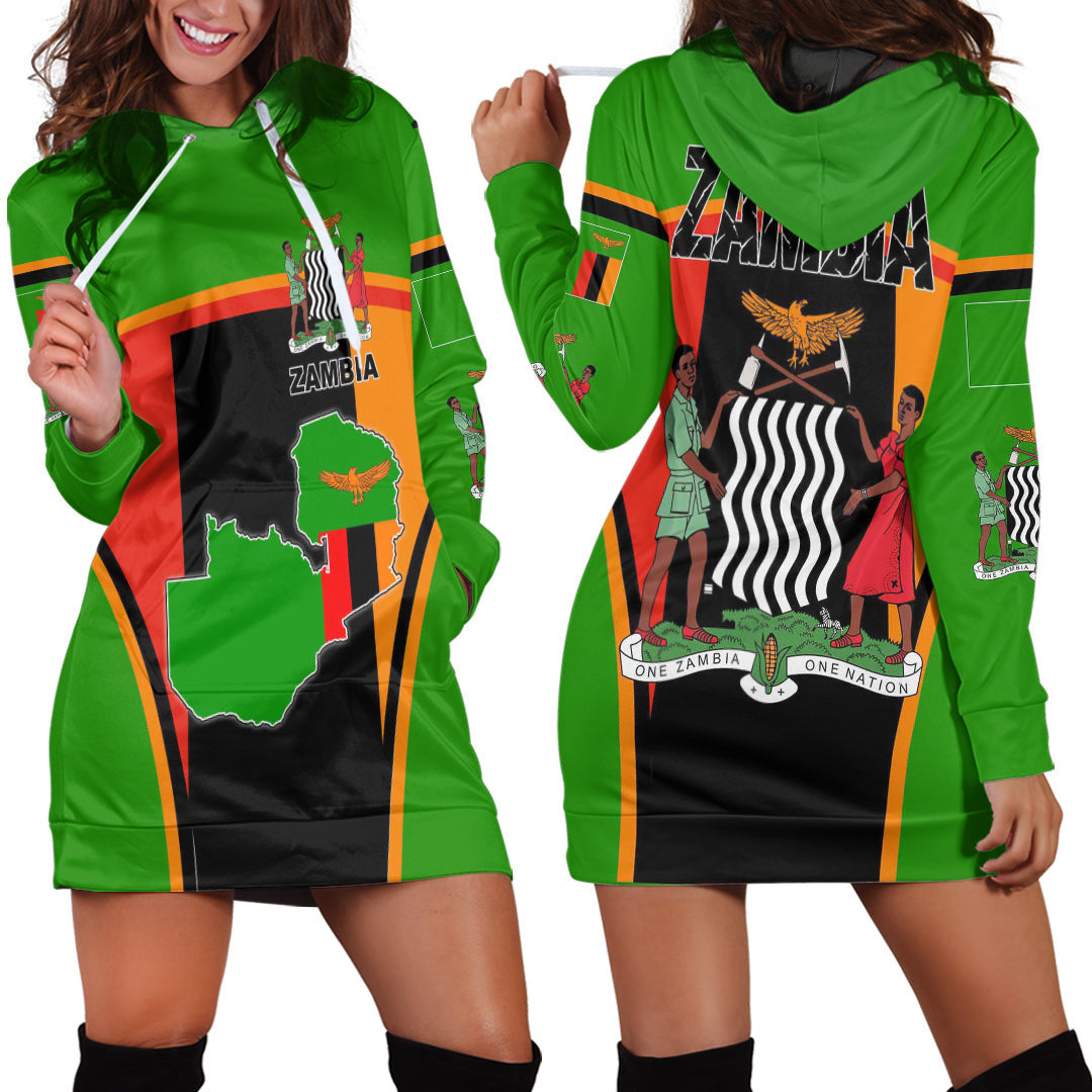 Clothing Zambia Active Flag Hoodie Dress