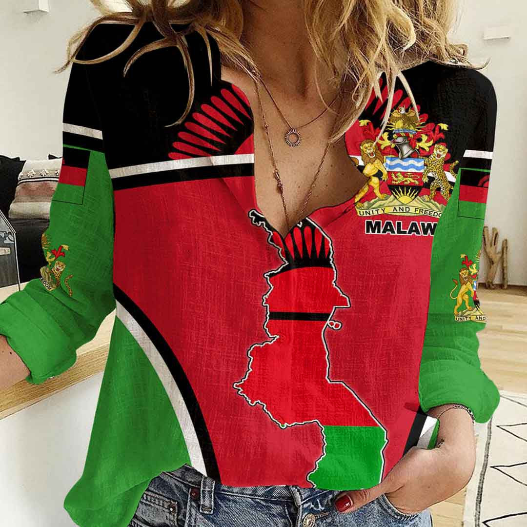 Clothing Malawi Active Flag Women Casual Shirt