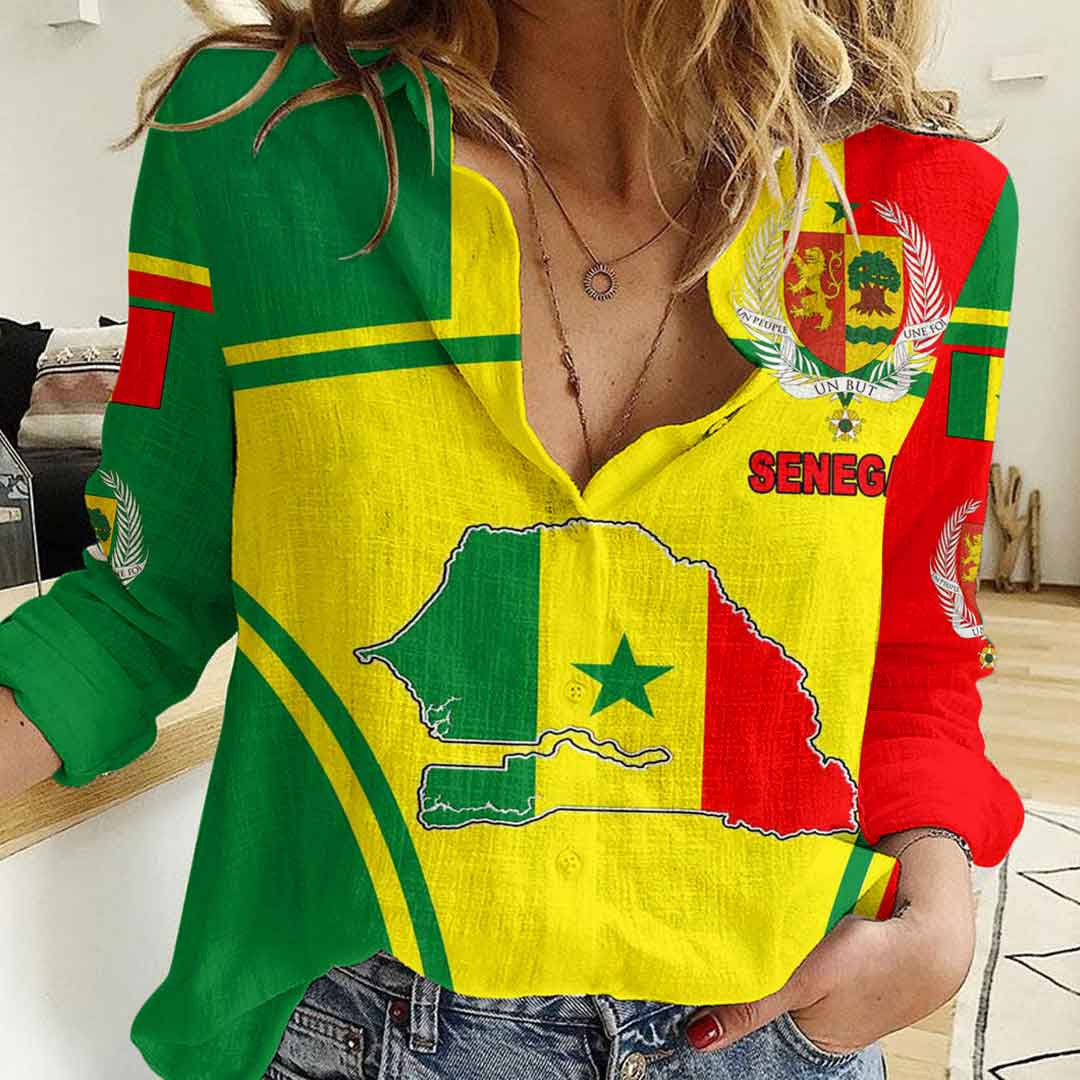 Clothing Senegal Active Flag Women Casual Shirt