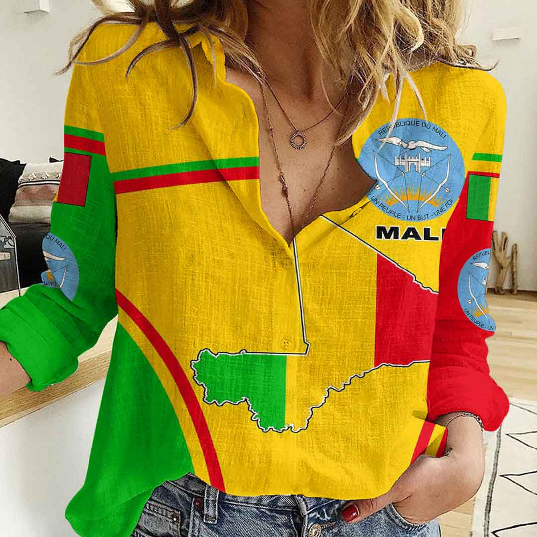 Clothing Mali Active Flag Women Casual Shirt