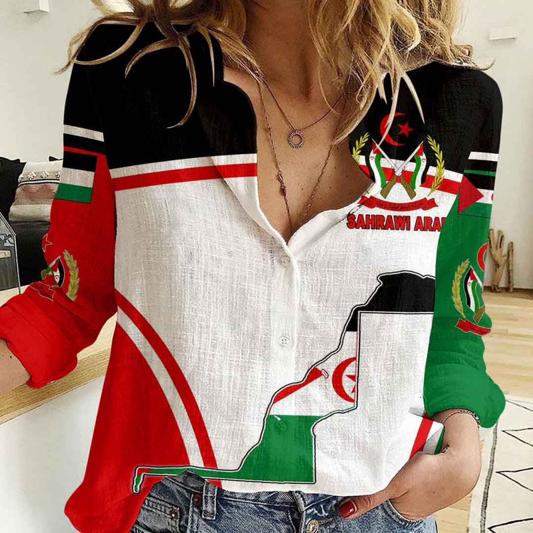 Clothing Sahrawi Arab Active Flag Women Casual Shirt
