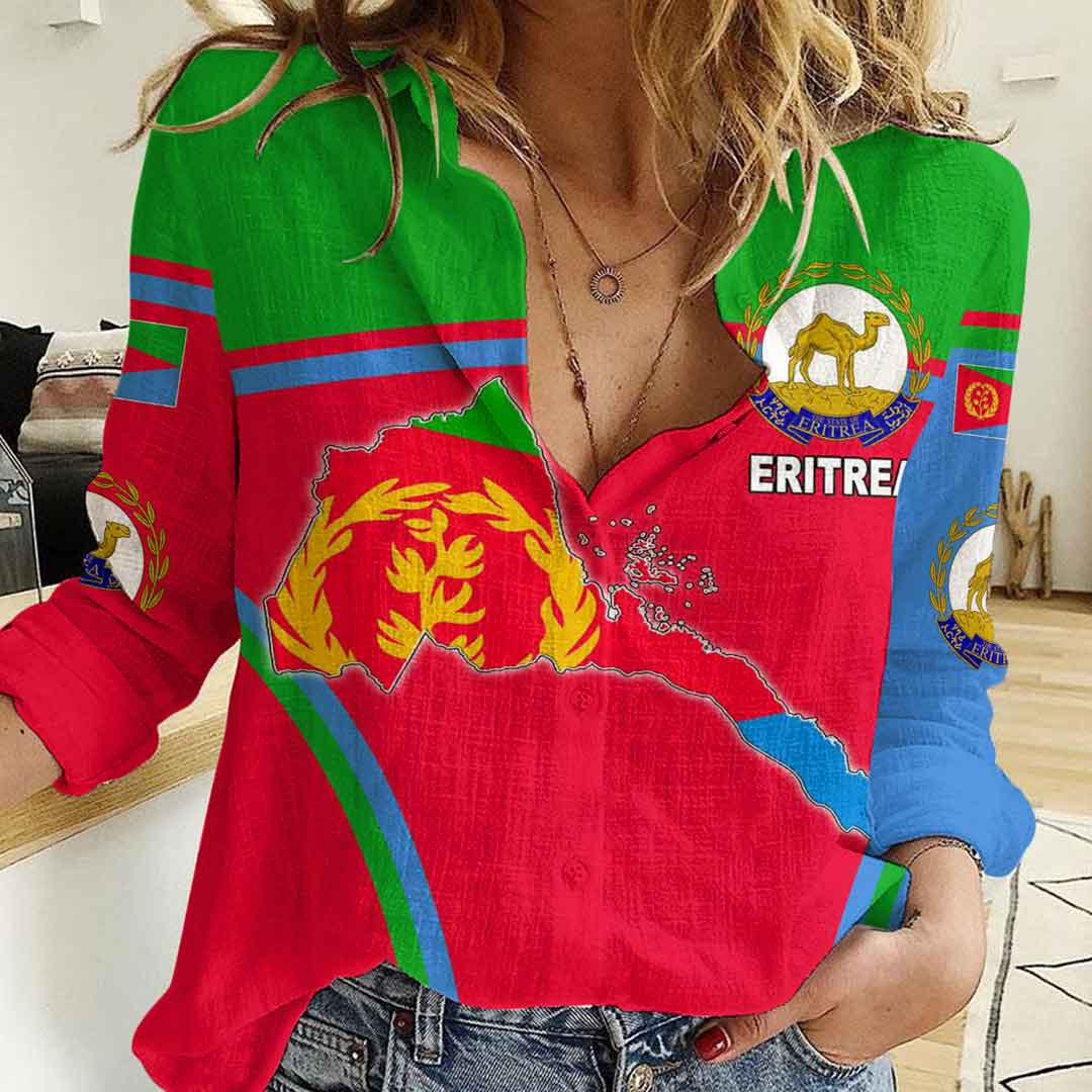 Clothing Eritrea Active Flag Women Casual Shirt