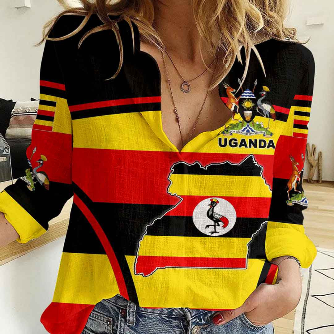 Clothing Uganda Active Flag Women Casual Shirt