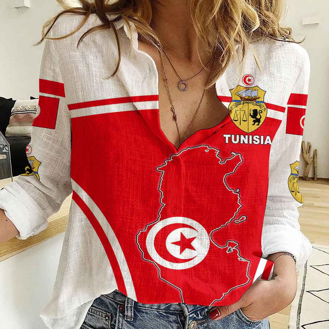 Clothing Tunisia Active Flag Women Casual Shirt