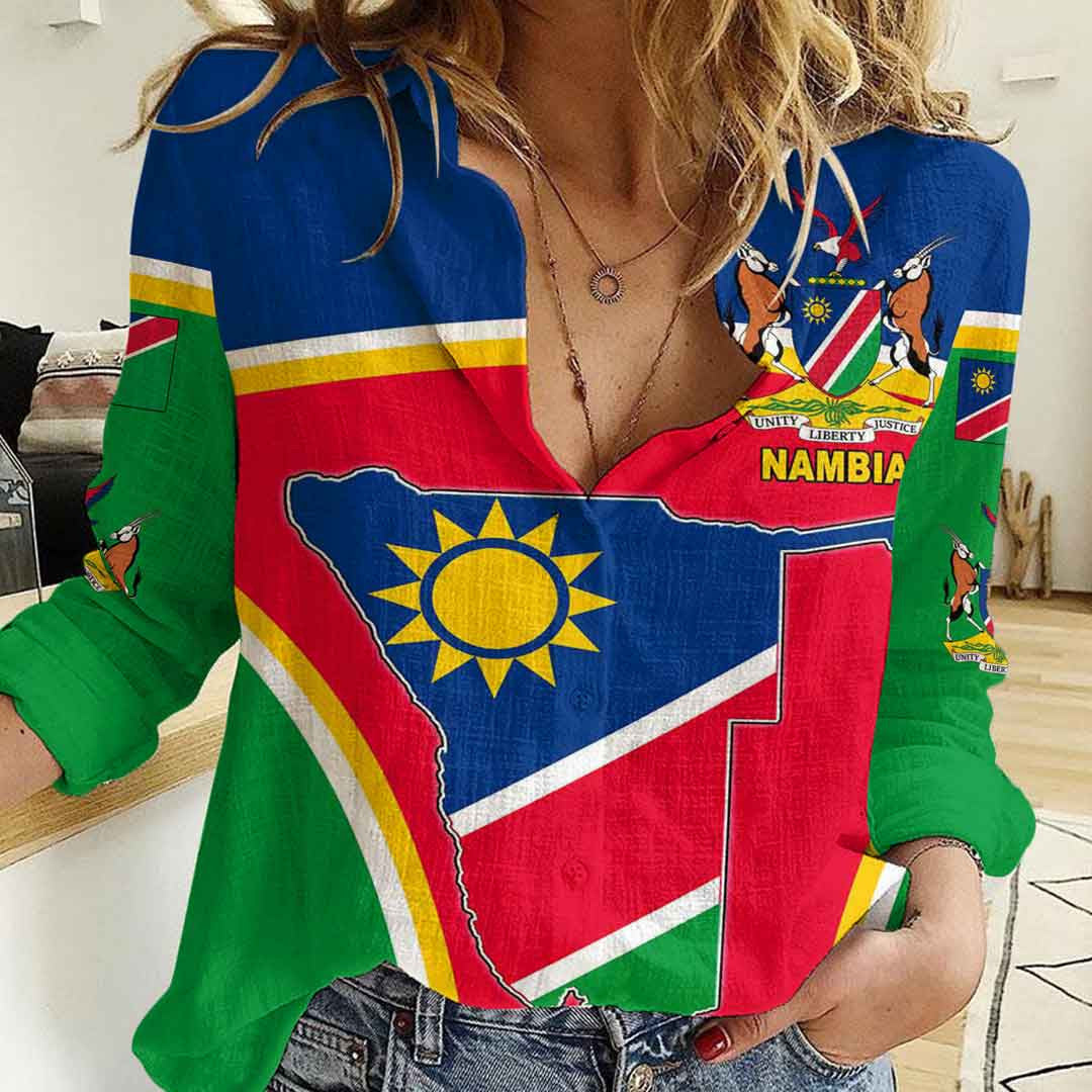 Clothing Namibia Active Flag Women Casual Shirt