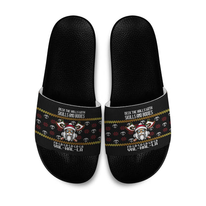 Love The World Slide Sandals Viking Santa In Valhalla Style Christmas Slide Sandals