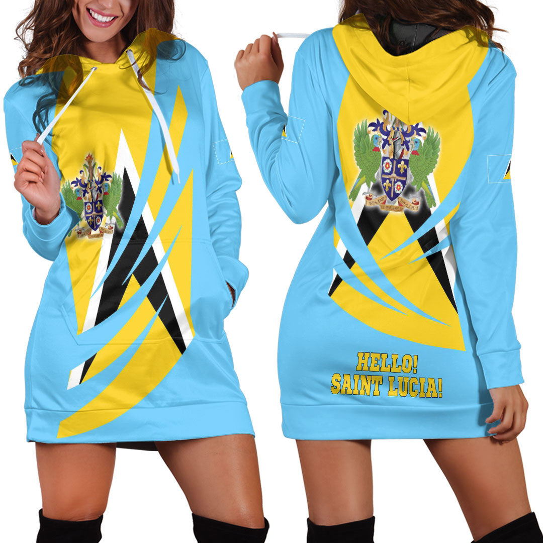 Clothing Saint Lucia Bincjou Coat of Arms Hoodie Dress