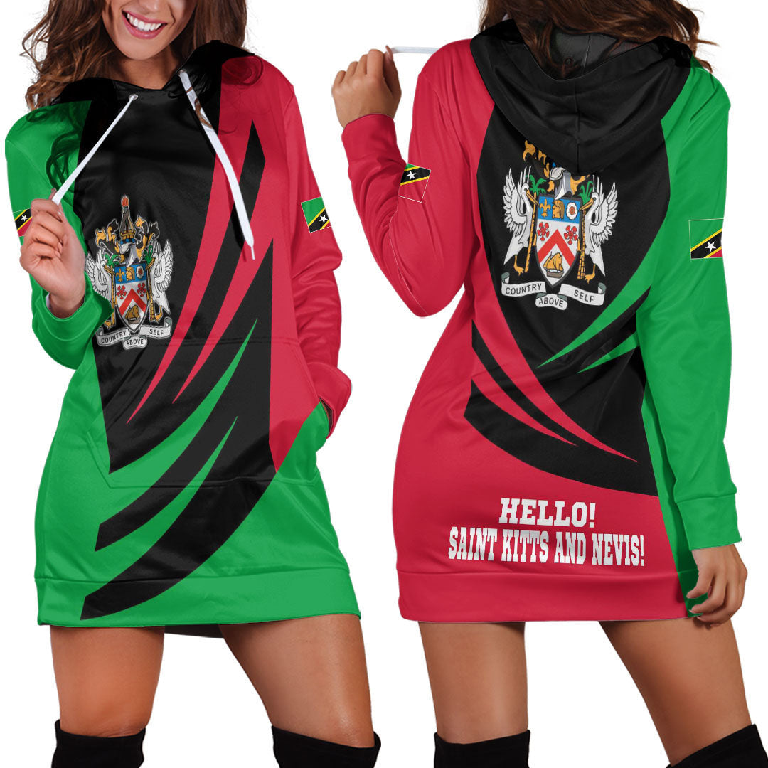 Clothing Saint Kitts and Nevis Bincjou Coat of Arms Hoodie Dress