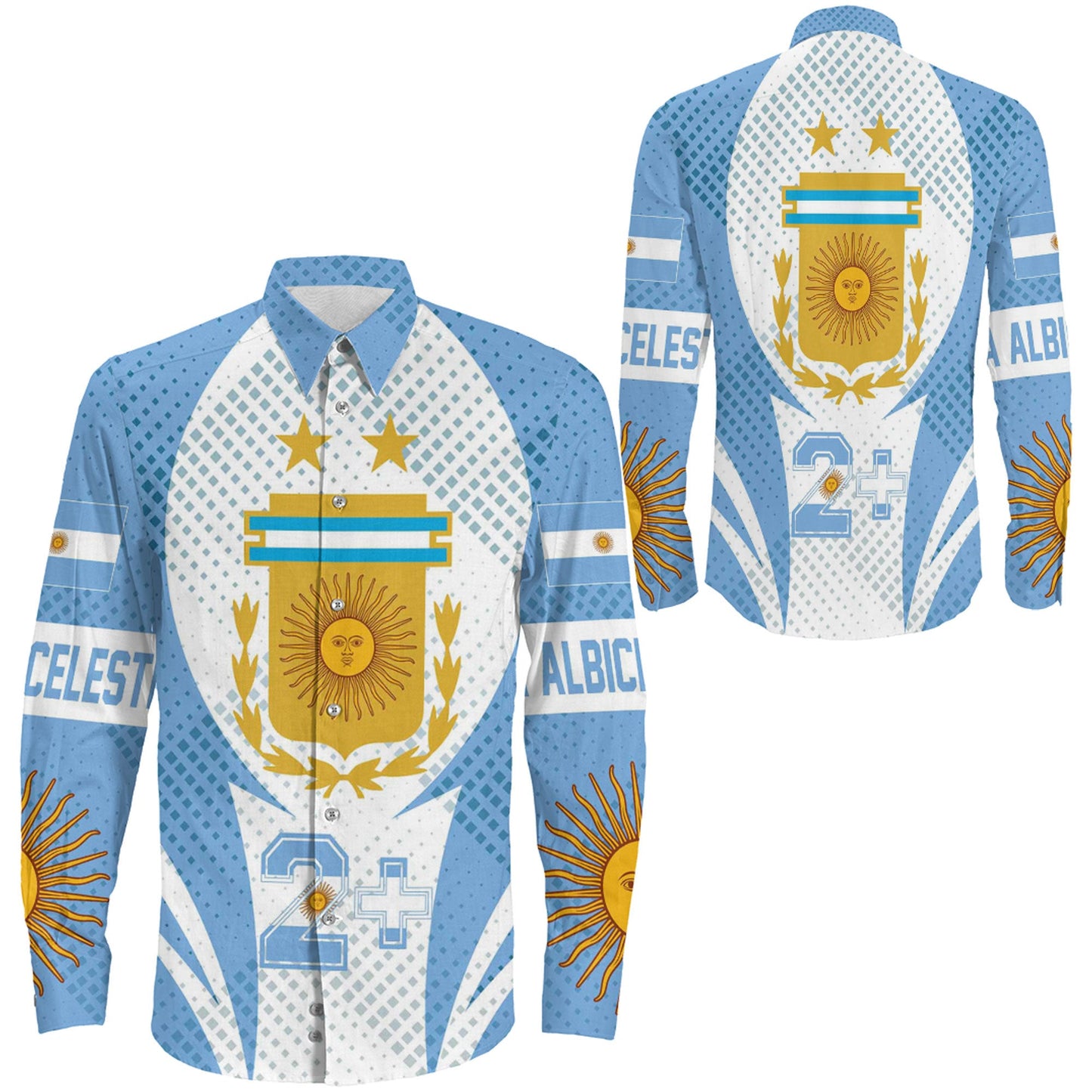 Clothing Argentina Action Flag Sporty Style Long Sleeve Button Shirt