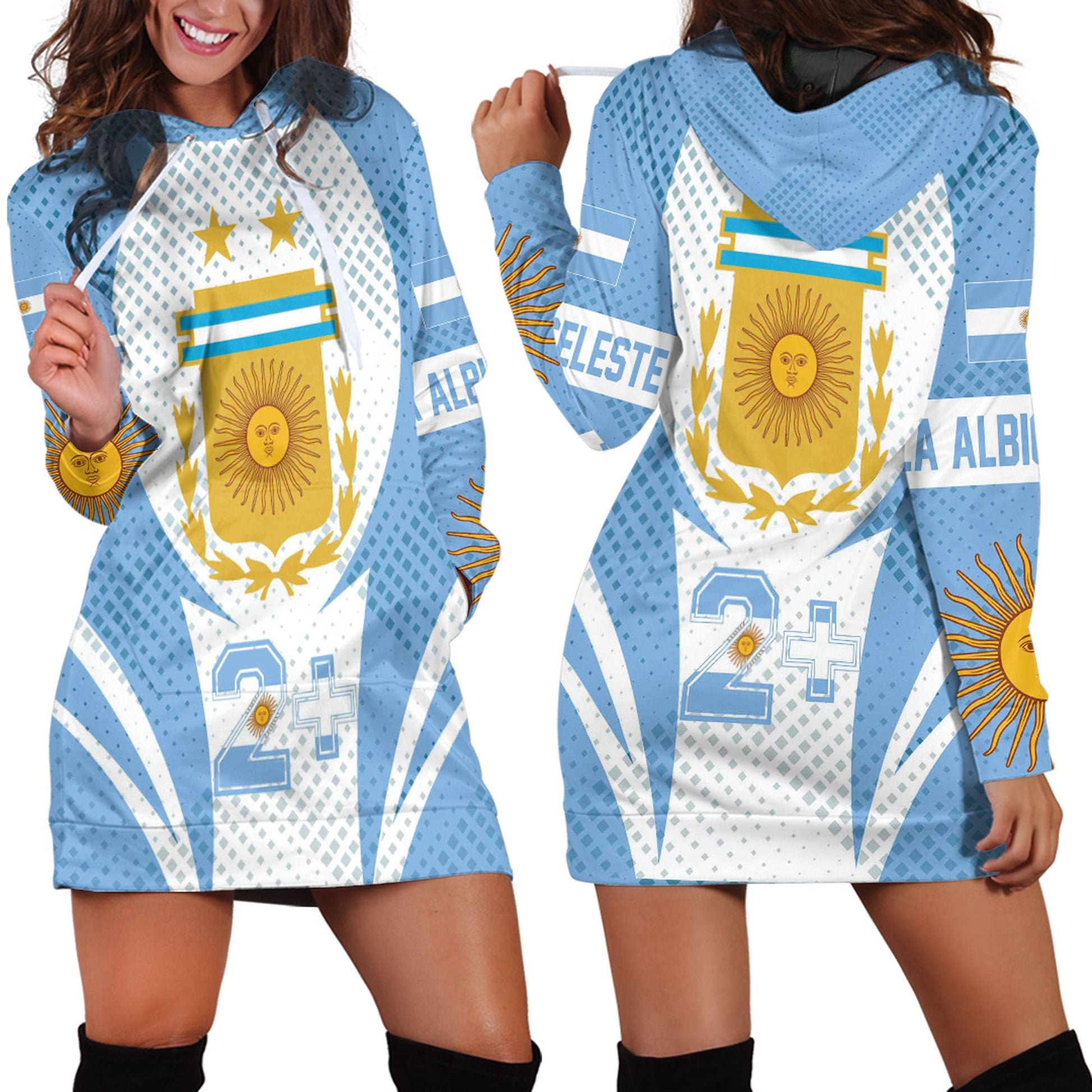Clothing Argentina Action Flag Sporty Style Hoodie Dress