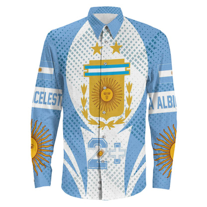 Clothing Argentina Action Flag Sporty Style Long Sleeve Button Shirt