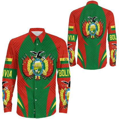 Clothing Bolivia Action Flag Sporty Style Long Sleeve Button Shirt