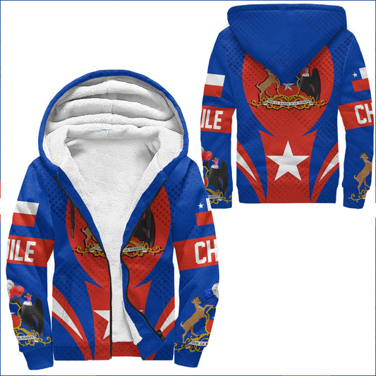 Clothing Chile Action Flag Sporty Style Sherpa Hoodies