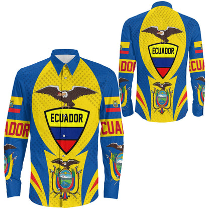Clothing Ecuador Action Flag Sporty Style Long Sleeve Button Shirt
