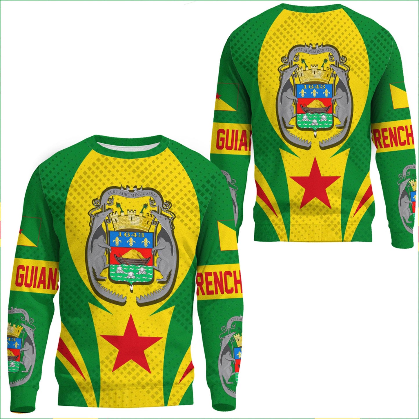 Clothing French Guiana Action Flag Sporty Style Sweatshirts