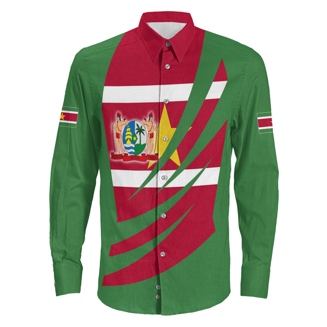Clothing Suriname Bincjou Coat Of Arms Long Sleeve Button Shirt