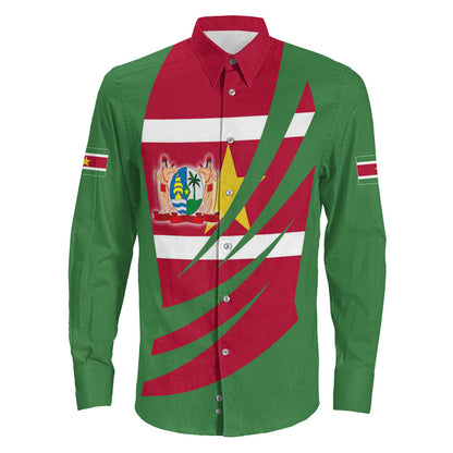 Clothing Suriname Bincjou Coat Of Arms Long Sleeve Button Shirt
