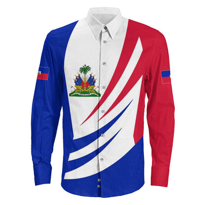 Clothing Haiti Bincjou Coat Of Arms Long Sleeve Button Shirt