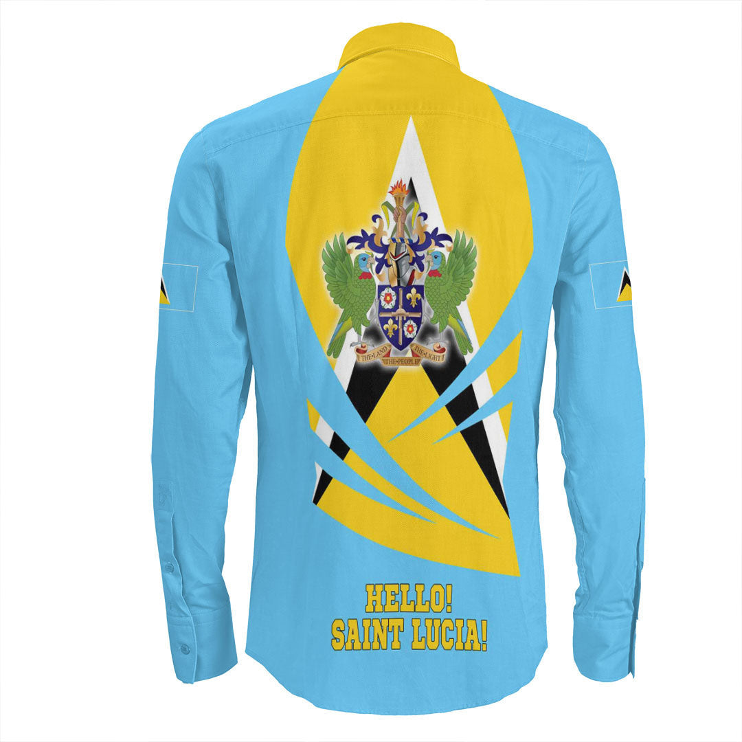 Clothing Saint Lucia Bincjou Coat Of Arms Long Sleeve Button Shirt