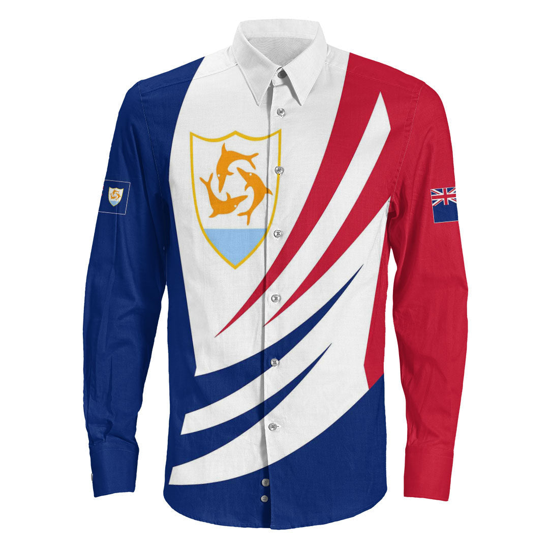 Clothing Anguilla Bincjou Coat Of Arms Long Sleeve Button Shirt