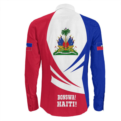 Clothing Haiti Bincjou Coat Of Arms Long Sleeve Button Shirt