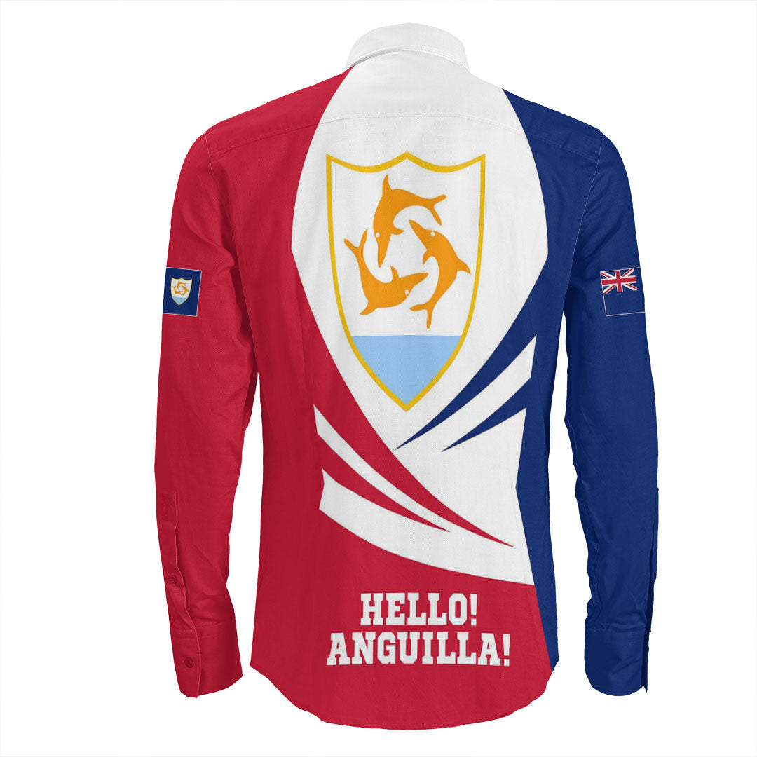 Clothing Anguilla Bincjou Coat Of Arms Long Sleeve Button Shirt