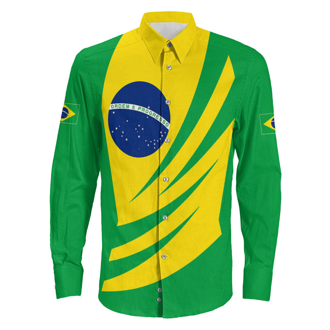 Clothing Brazil Bincjou Coat Of Arms Long Sleeve Button Shirt