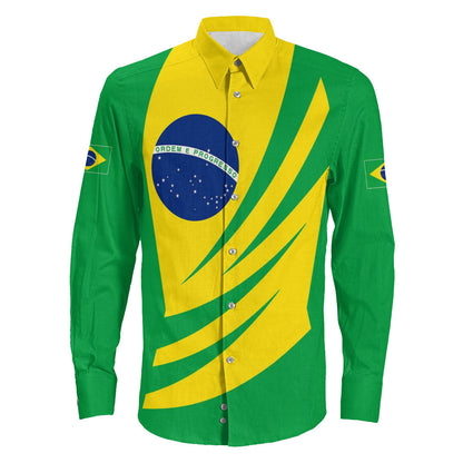 Clothing Brazil Bincjou Coat Of Arms Long Sleeve Button Shirt