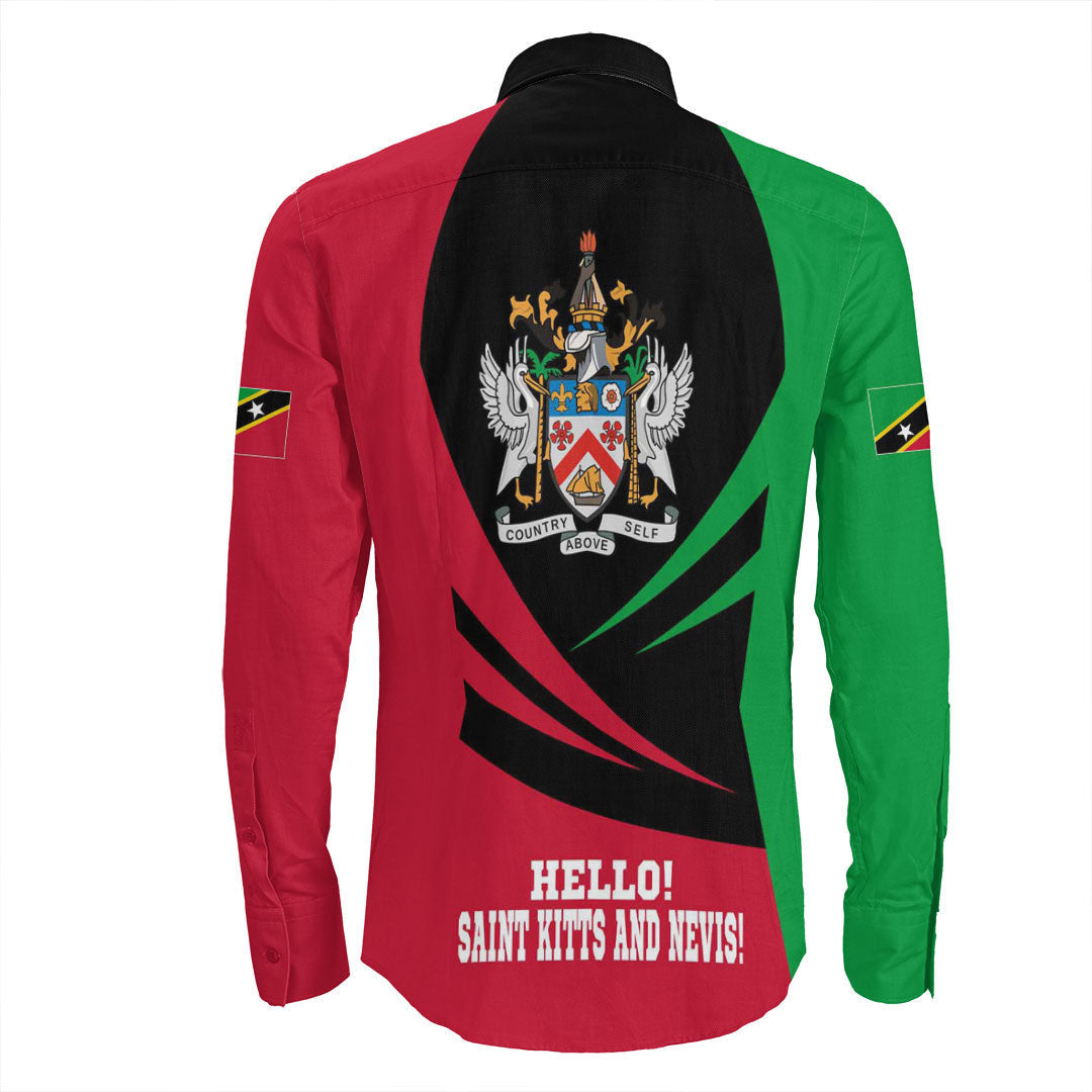 Clothing Saint Kitts And Nevis Bincjou Coat Of Arms Long Sleeve Button Shirt
