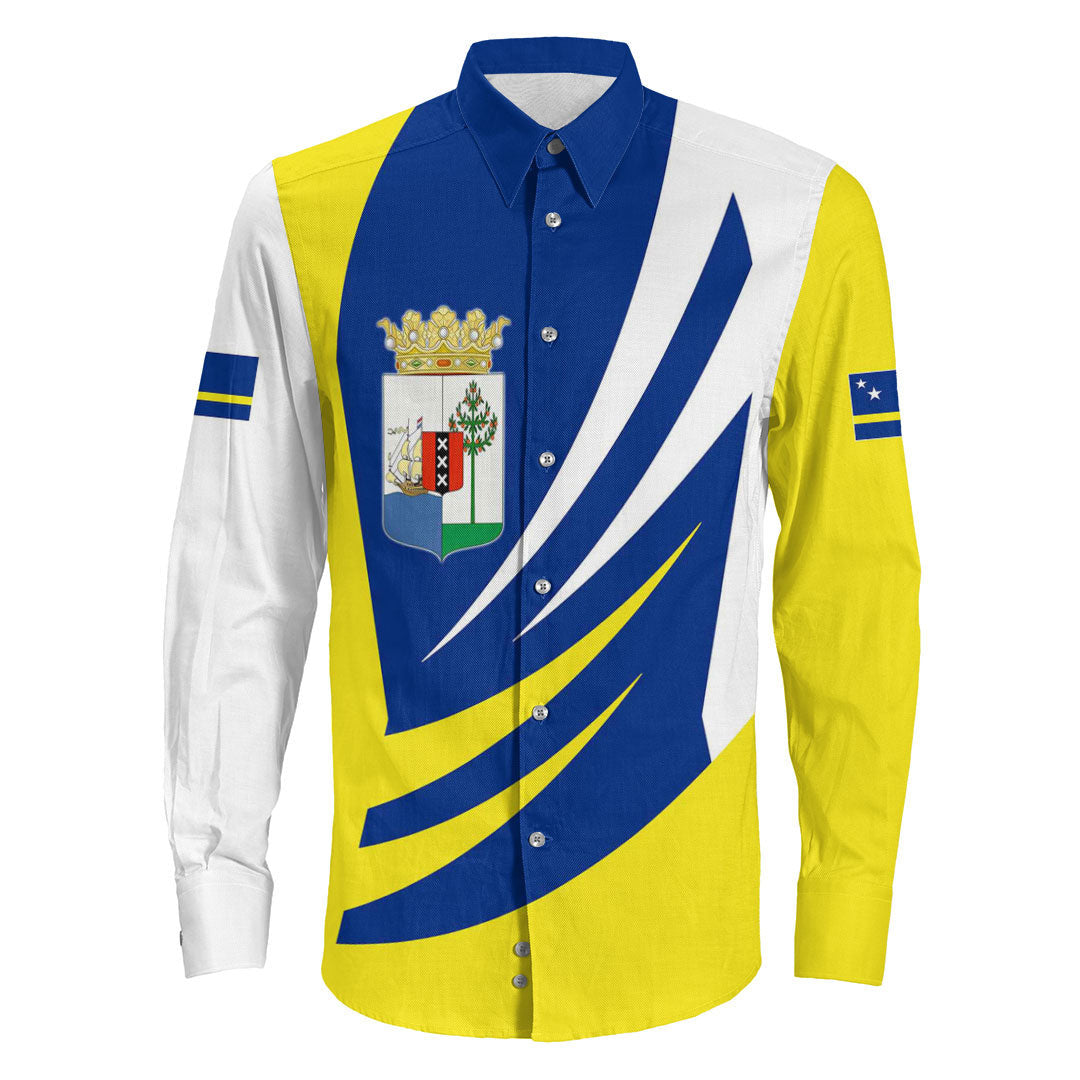 Clothing Curacao Bincjou Coat Of Arms Long Sleeve Button Shirt