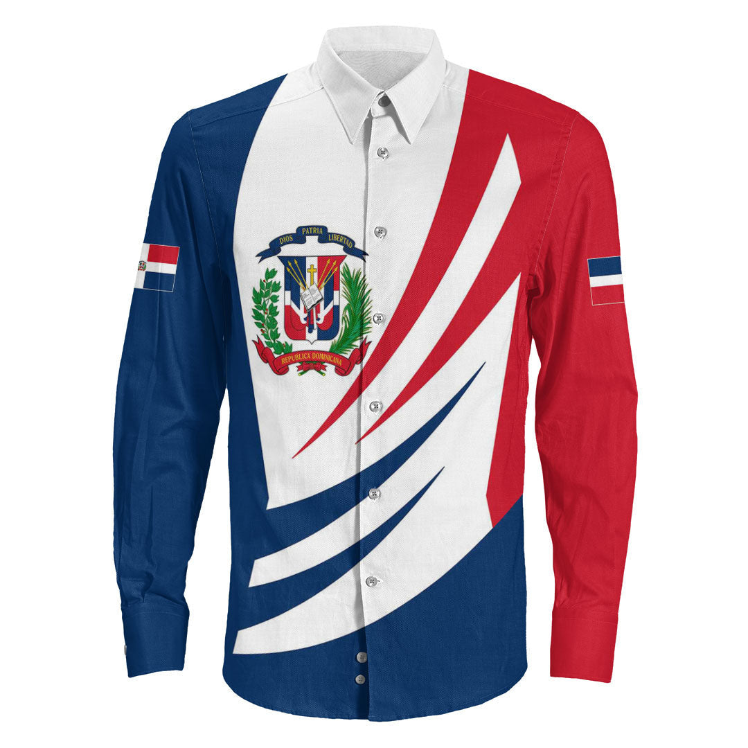 Clothing Dominican Republic Bincjou Coat Of Arms Long Sleeve Button Shirt