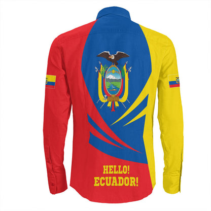Clothing Ecuador Bincjou Coat Of Arms Long Sleeve Button Shirt
