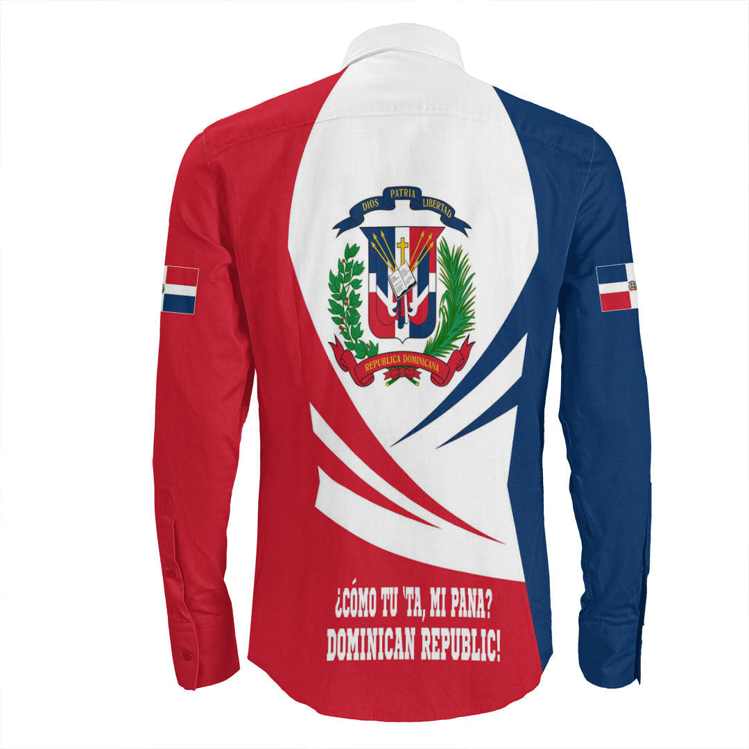 Clothing Dominican Republic Bincjou Coat Of Arms Long Sleeve Button Shirt