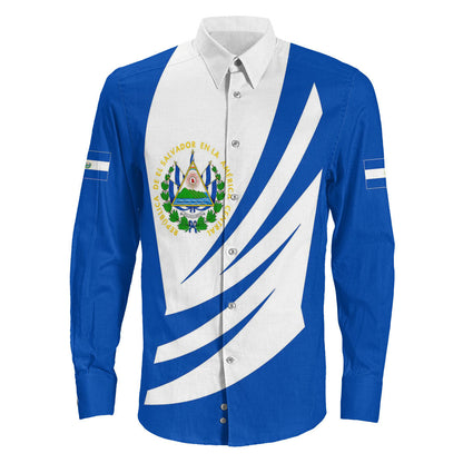 Clothing El Salvador Bincjou Coat Of Arms Long Sleeve Button Shirt