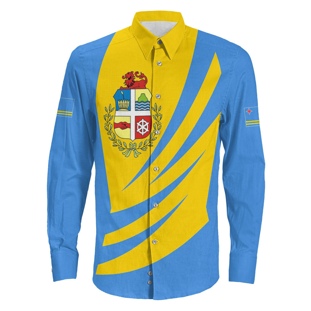 Clothing Aruba Bincjou Coat Of Arms Long Sleeve Button Shirt