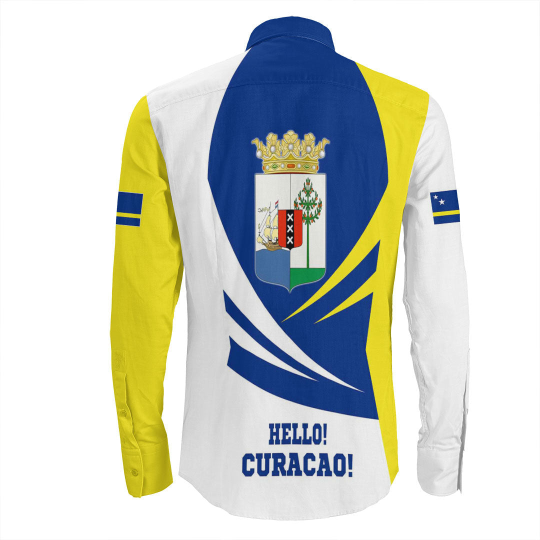 Clothing Curacao Bincjou Coat Of Arms Long Sleeve Button Shirt