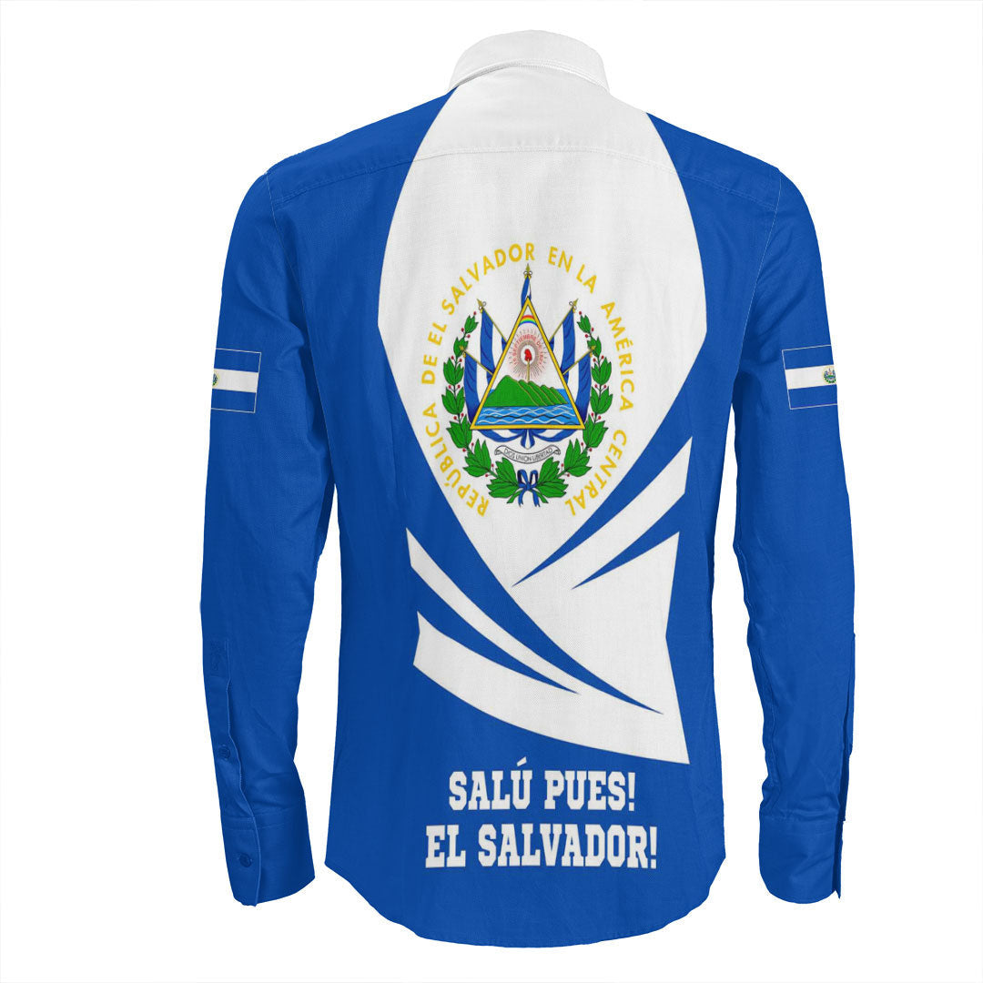 Clothing El Salvador Bincjou Coat Of Arms Long Sleeve Button Shirt