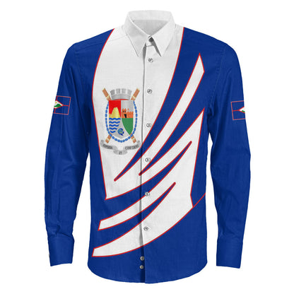 Clothing Sint Eustatius Bincjou Coat Of Arms Long Sleeve Button Shirt