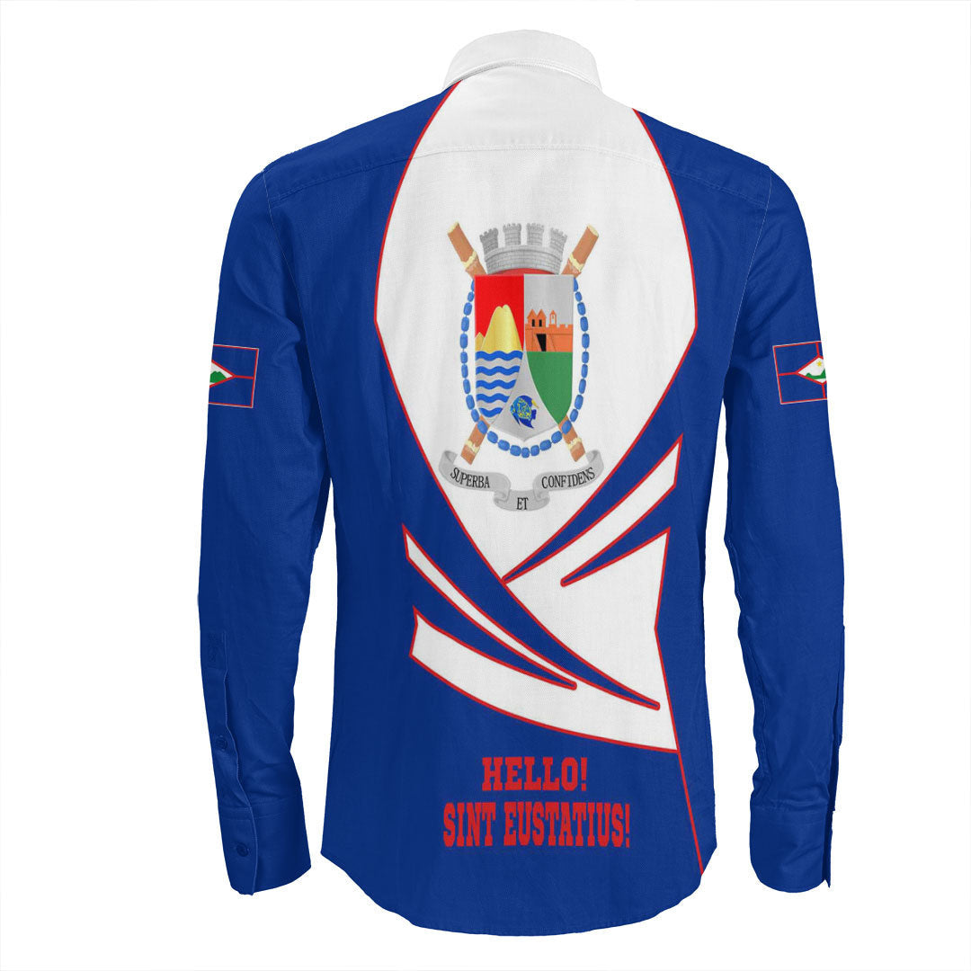 Clothing Sint Eustatius Bincjou Coat Of Arms Long Sleeve Button Shirt