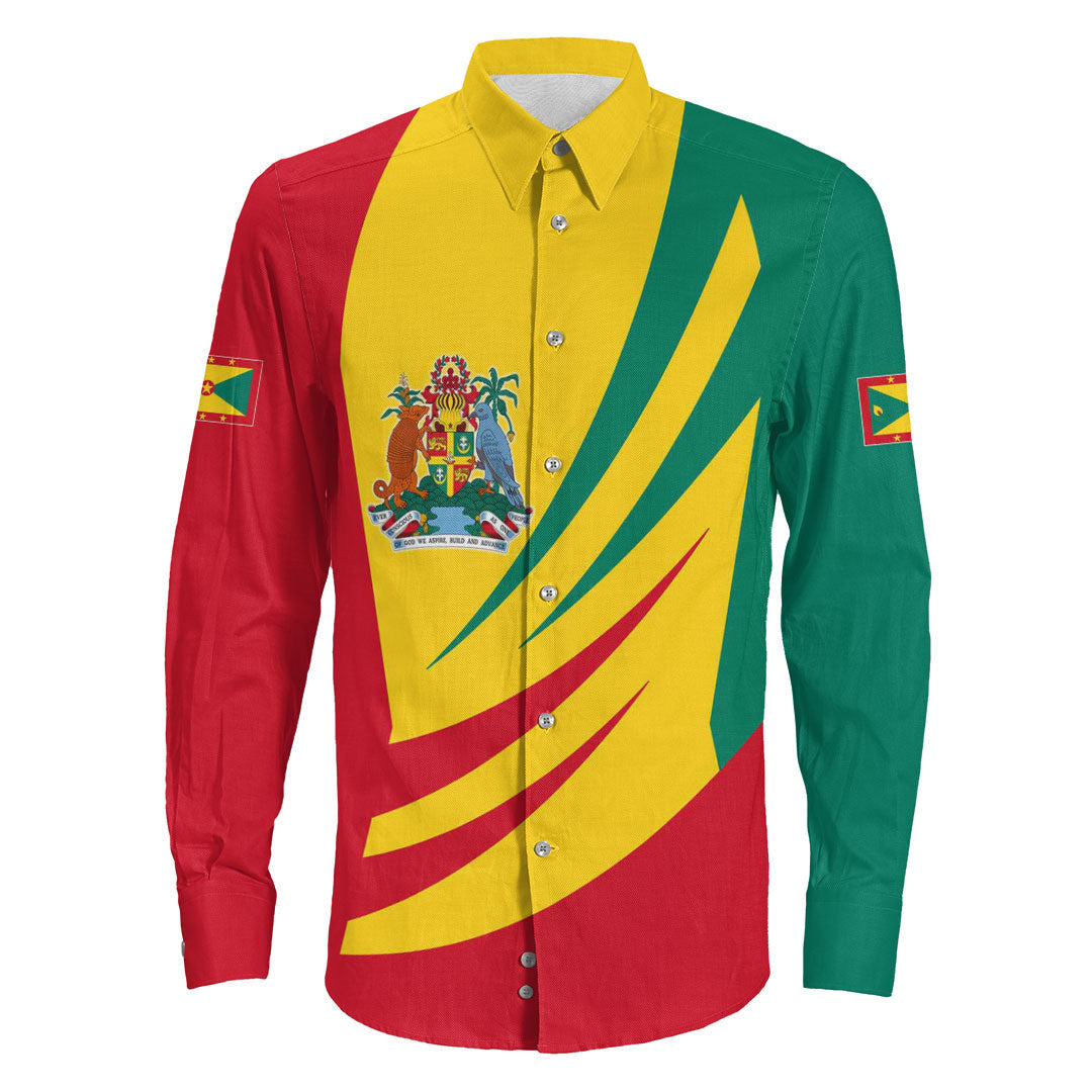 Clothing Grenada Bincjou Coat Of Arms Long Sleeve Button Shirt