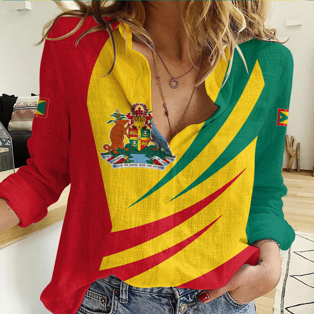 Clothing Grenada Bincjou Coat of Arms Women Casual Shirt