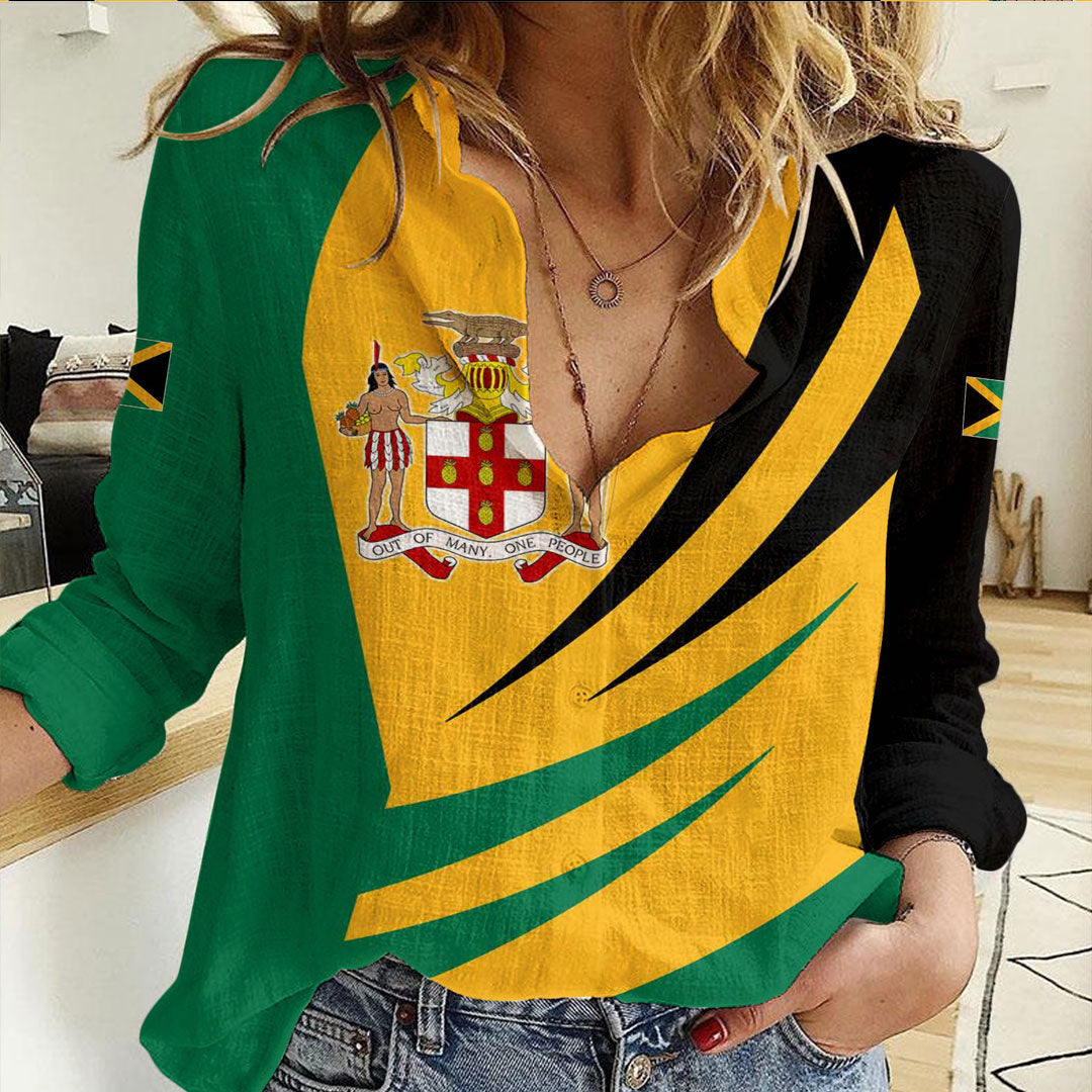 Clothing Jamaica Bincjou Coat of Arms Women Casual Shirt