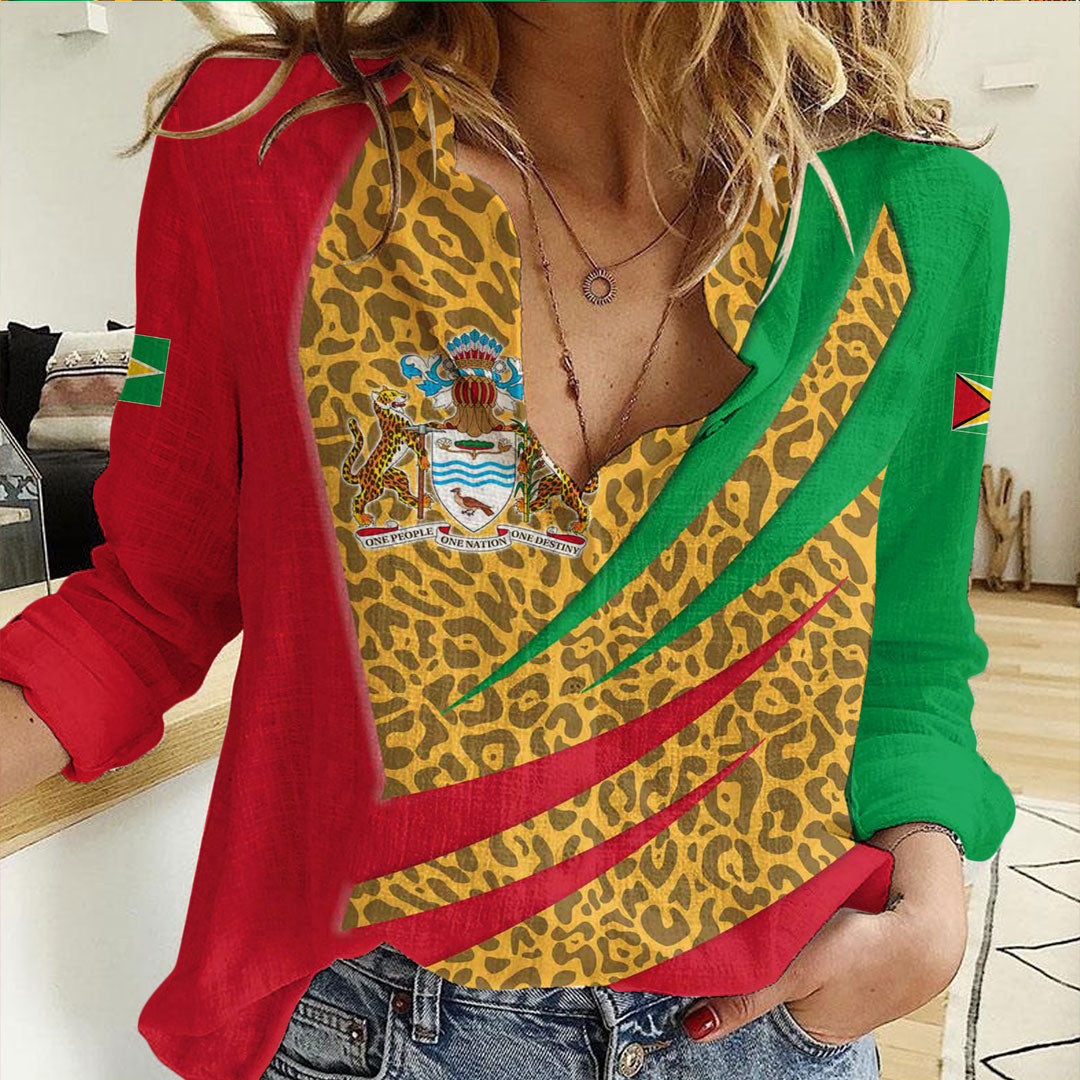 Clothing Guyana Bincjou Coat of Arms Women Casual Shirt