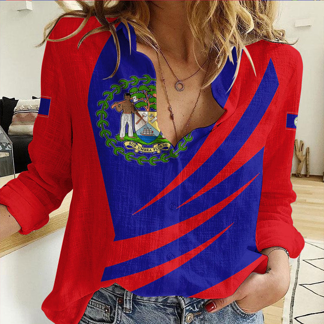 Clothing Belize Bincjou Coat of Arms Women Casual Shirt