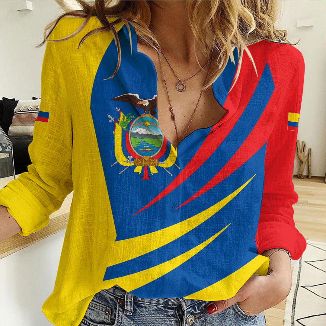 Clothing Ecuador Bincjou Coat of Arms Women Casual Shirt