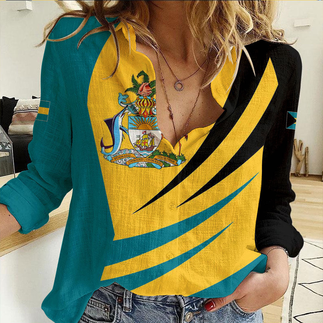 Clothing Bahamas Bincjou Coat of Arms Women Casual Shirt